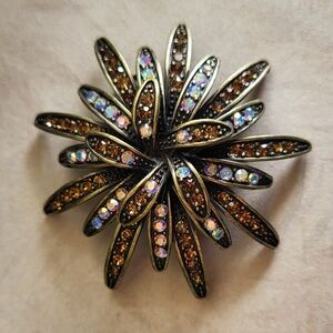 Vintage Premier Design Rhinestone Starburst Brooch